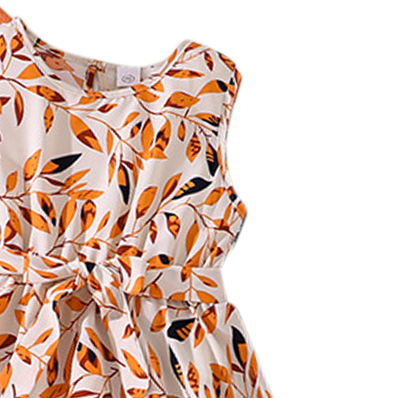 Girls Floral PrintedA-Line Dress Comes with a belt