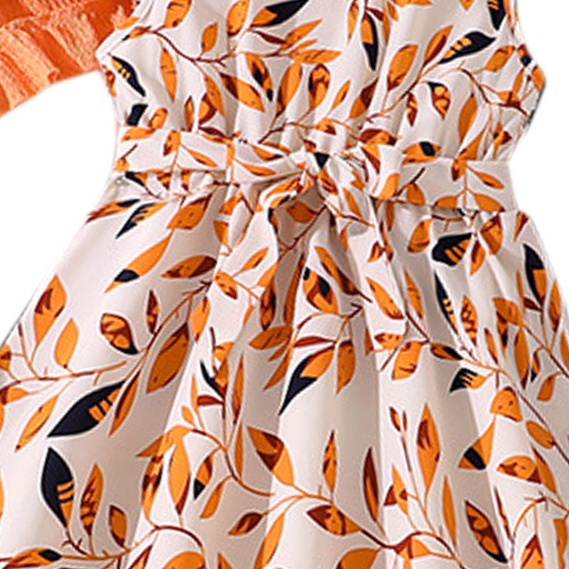 Girls Floral PrintedA-Line Dress Comes with a belt