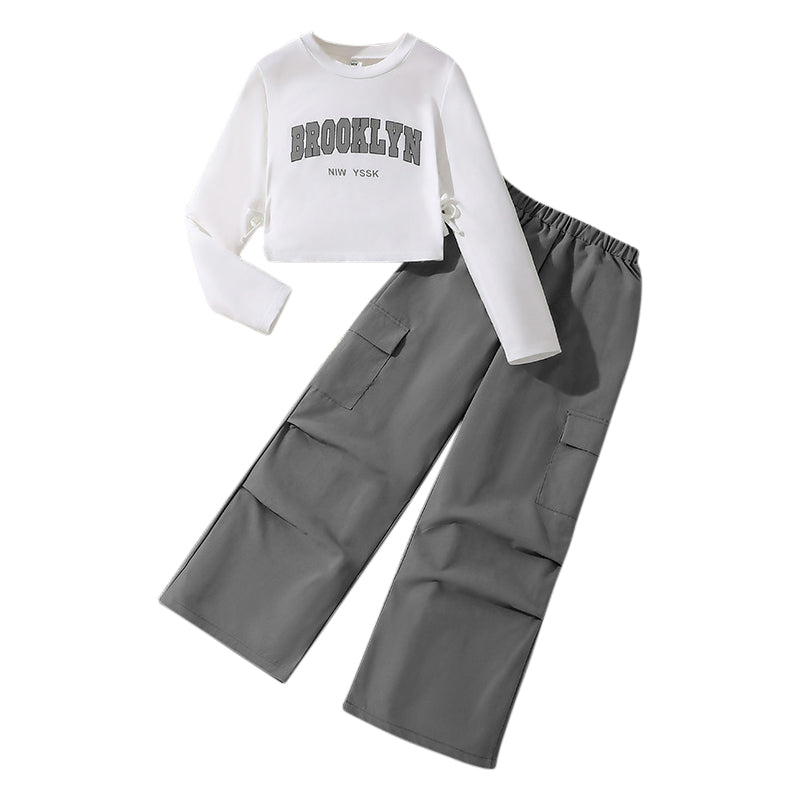 Girls Printed Long Sleeves T-Shirt With Trouser
