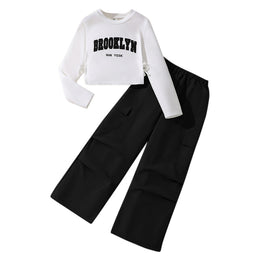 Girls Printed Long Sleeves T-Shirt With Trouser