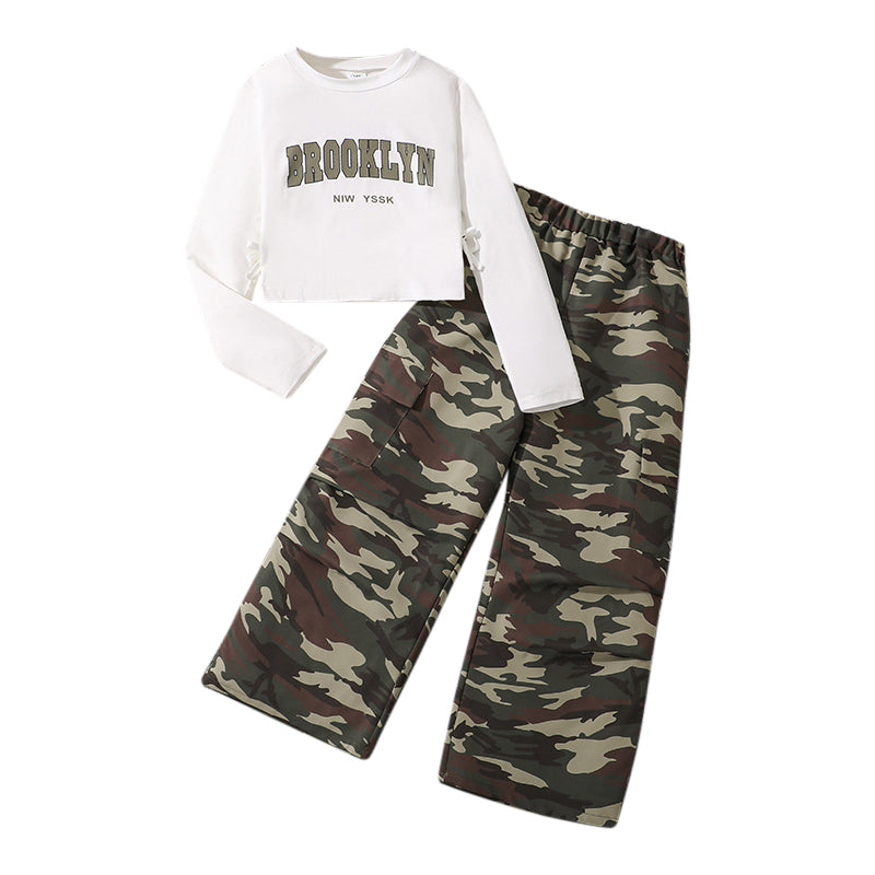 Girls Printed Long Sleeves T-Shirt With Trousers