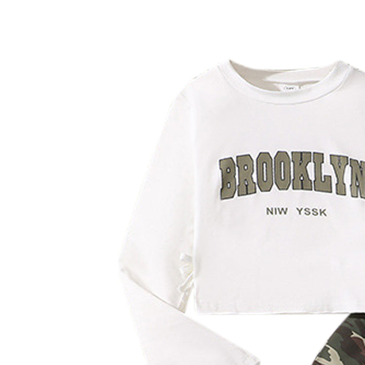 Girls Printed Long Sleeves T-Shirt With Trousers