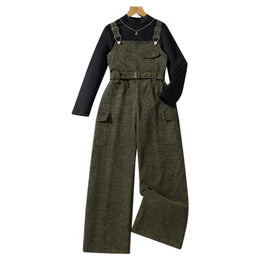 Girls Top with Trouser & Suspenders