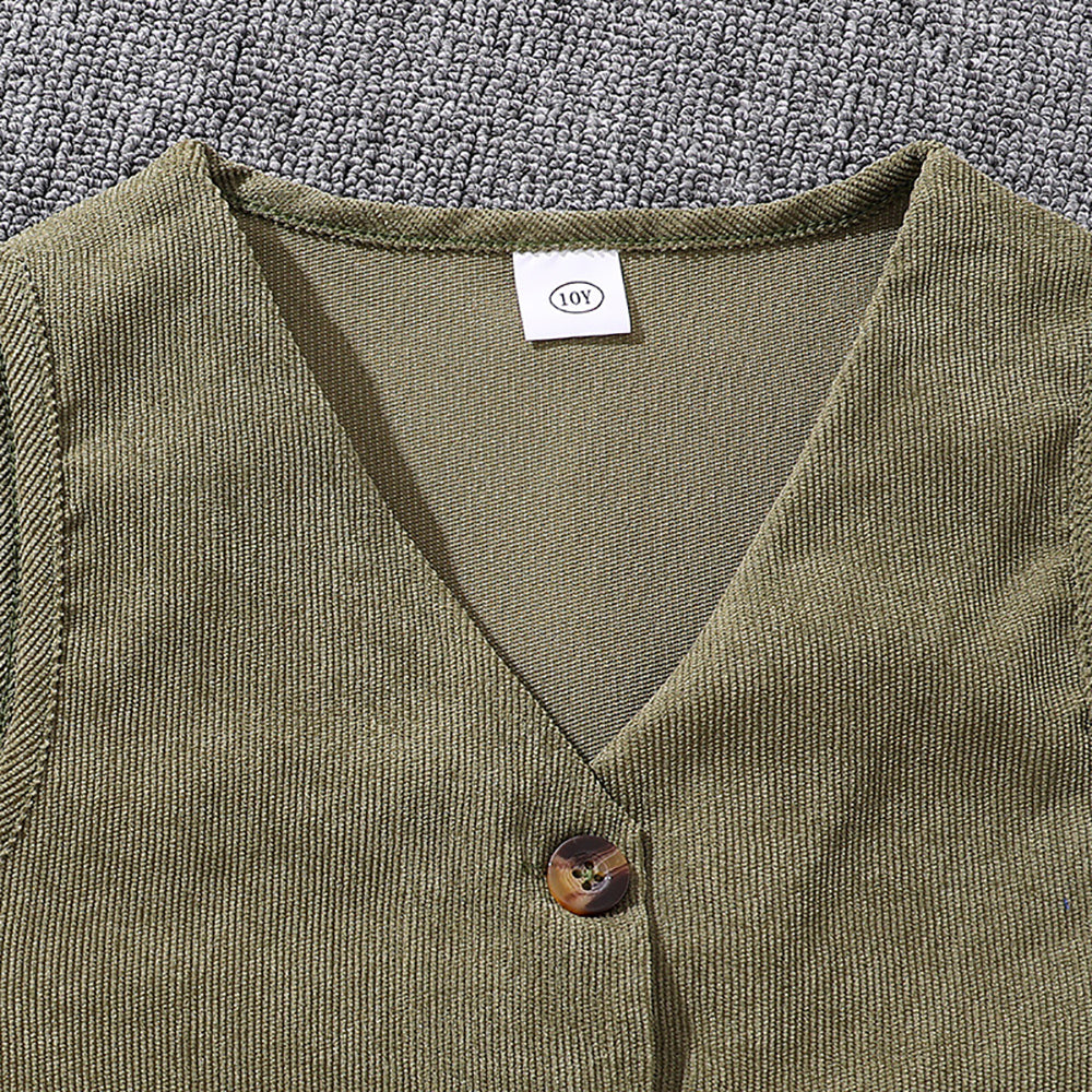 Girls Round Neck Long Sleeves Top With Trouser With Jacket