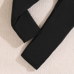 Girls Printed Shirt Collar Long Sleeves Top With Legging