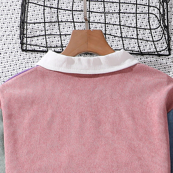 Girls Colourblocked Shirt with Trouser