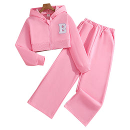 Girls Hooded Long Sleeves Sweatshirt With Trouser