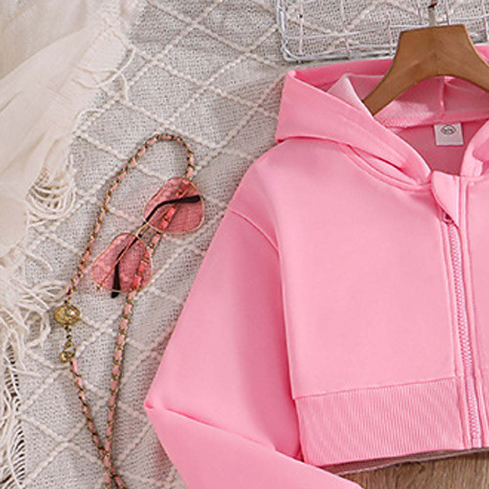 Girls Hooded Long Sleeves Sweatshirt With Trouser