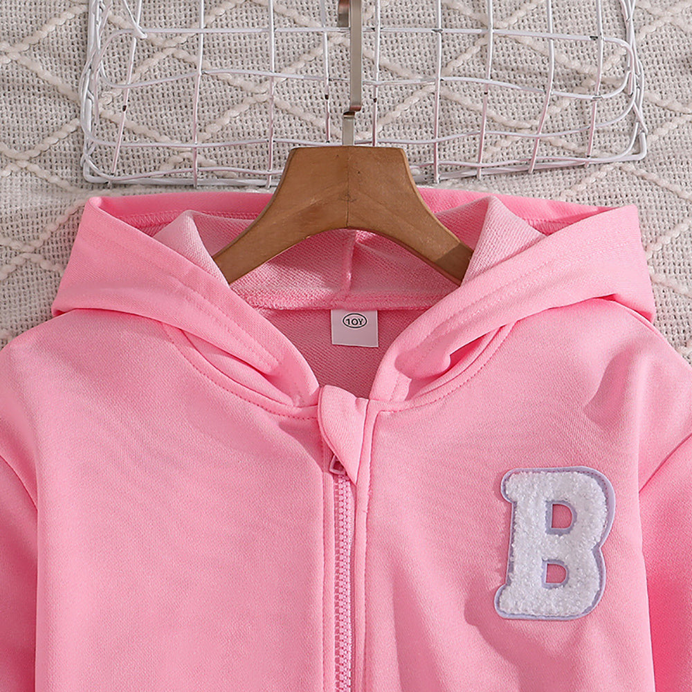 Girls Hooded Long Sleeves Sweatshirt With Trouser