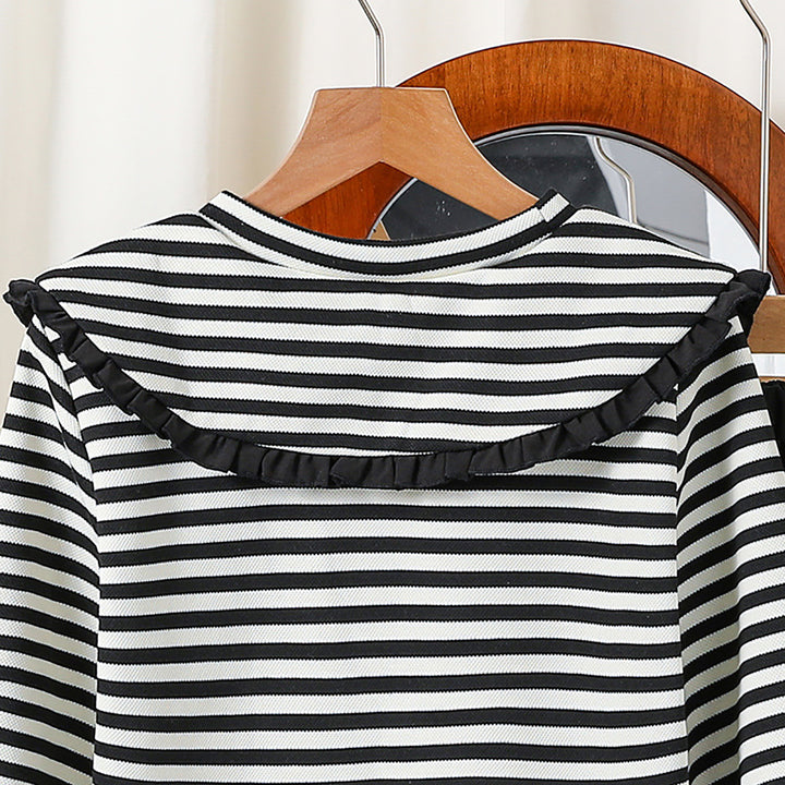 Girls Striped Long Sleeves Top With Palazzos