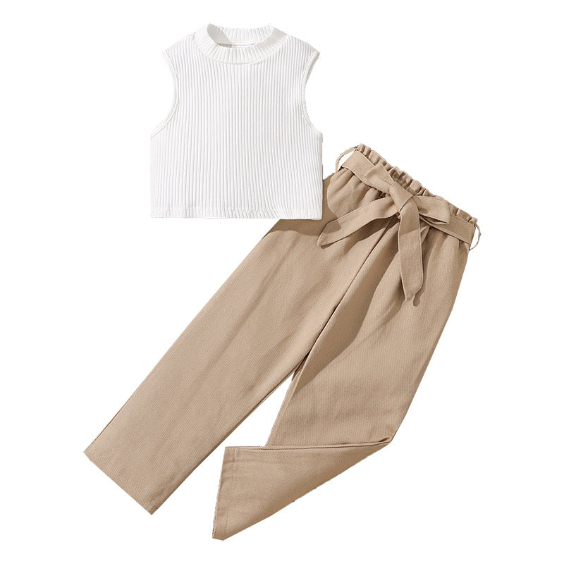 Girls Sleeveless Top With Trousers