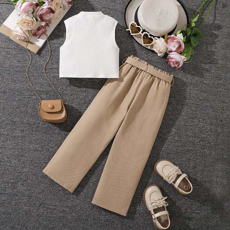 Girls Sleeveless Top With Trousers