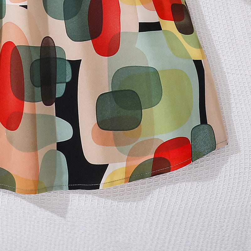 Girls Printed Cotton A-Line Midi Dress