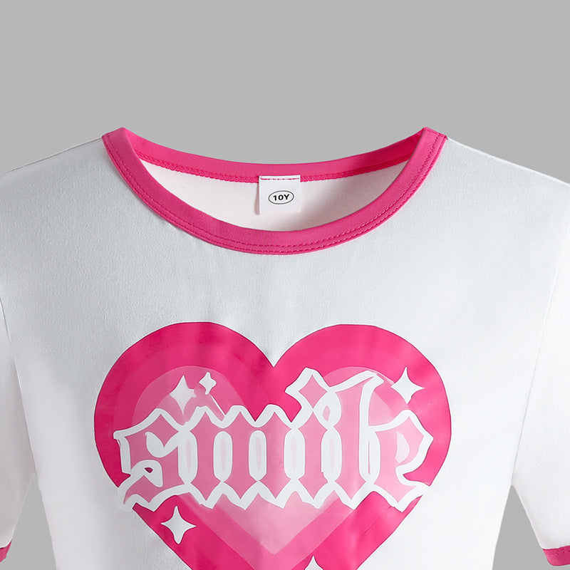 Girls Printed T-Shirt With Trousers