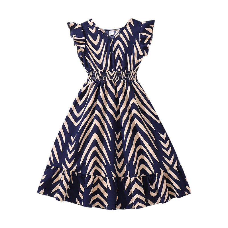 Girls Printed Fit - Flare Midi Dress