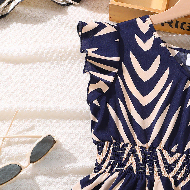 Girls Printed Fit - Flare Midi Dress