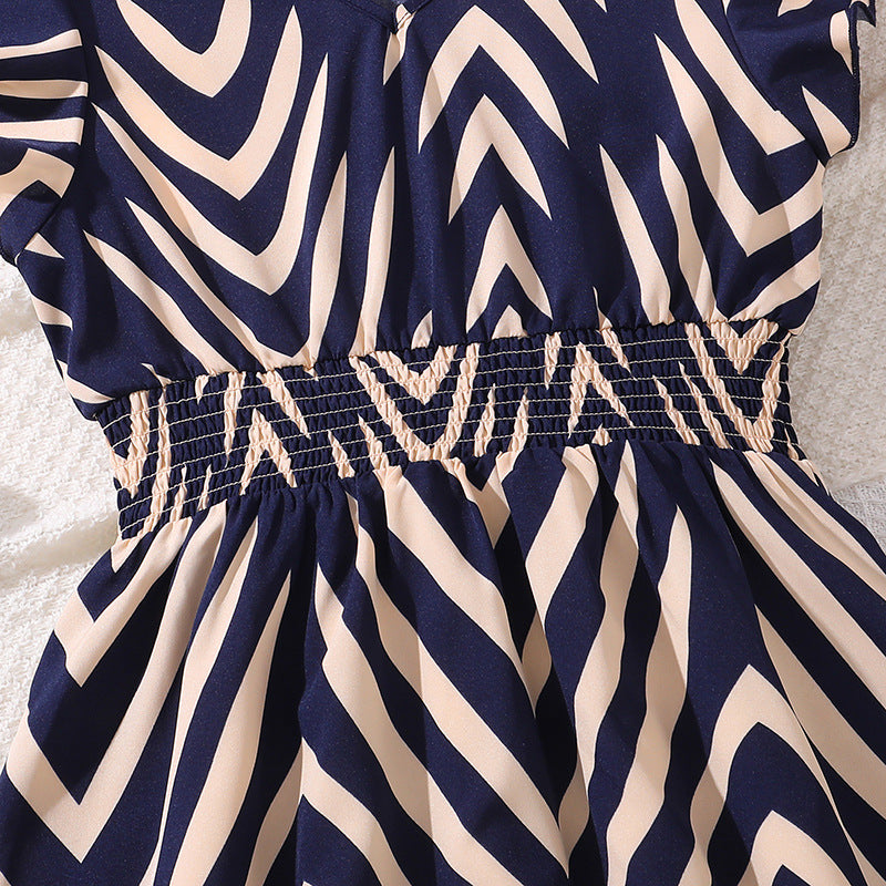 Girls Printed Fit - Flare Midi Dress