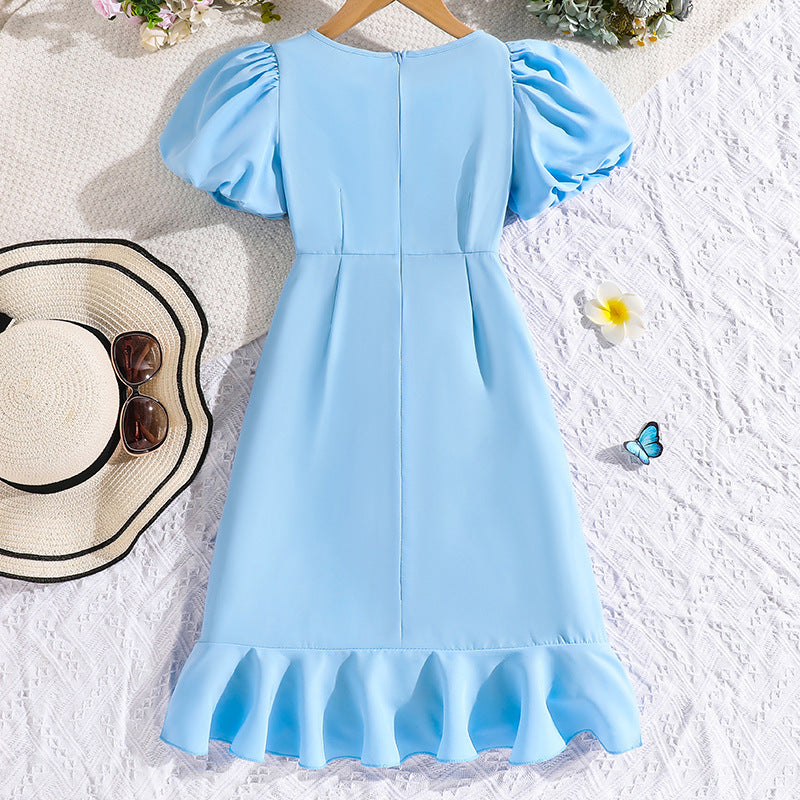 Solid Fit and Flare Dress