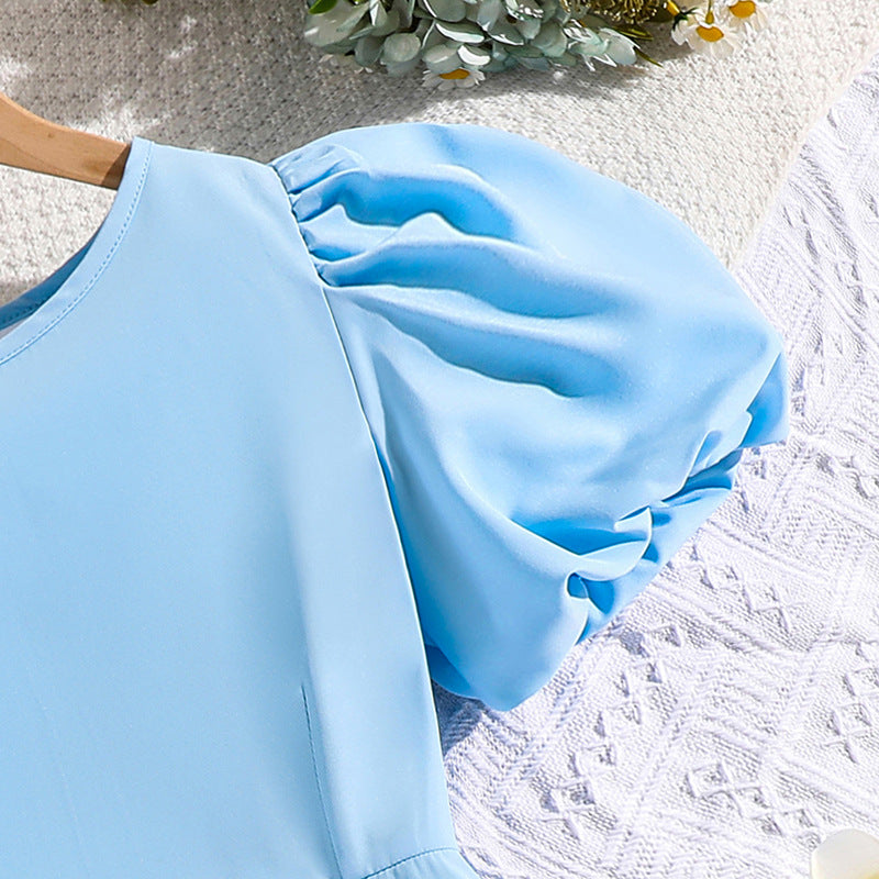 Solid Fit and Flare Dress