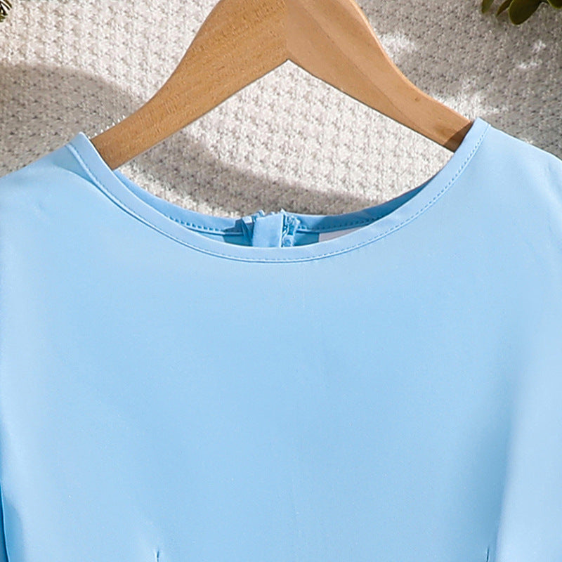 Solid Fit and Flare Dress