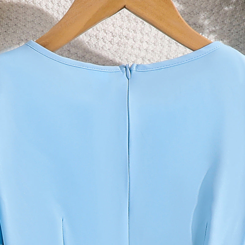 Solid Fit and Flare Dress