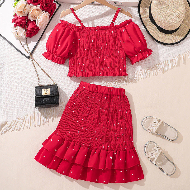 Solid Top and Skirt Set