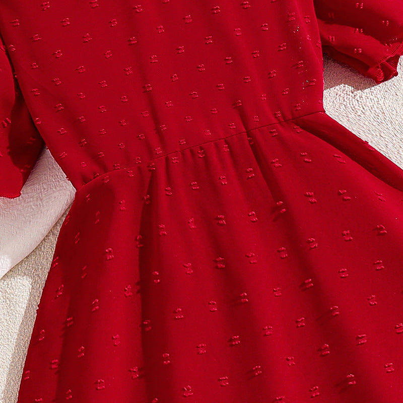 Solid Fit and Flare Dress