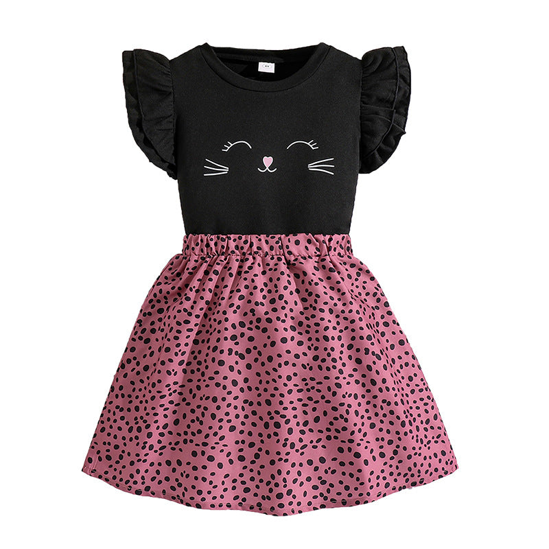 Solid Top and Skirt Set
