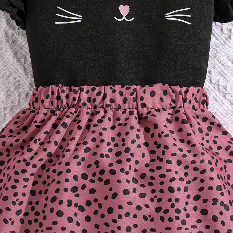 Solid Top and Skirt Set