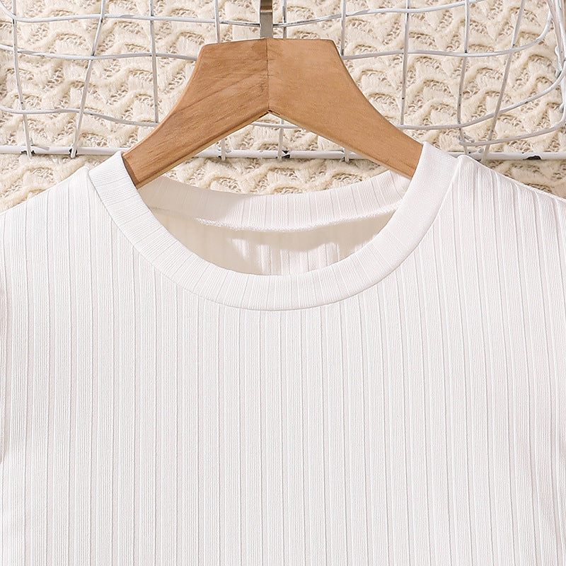 Solid Top and Skirt Set