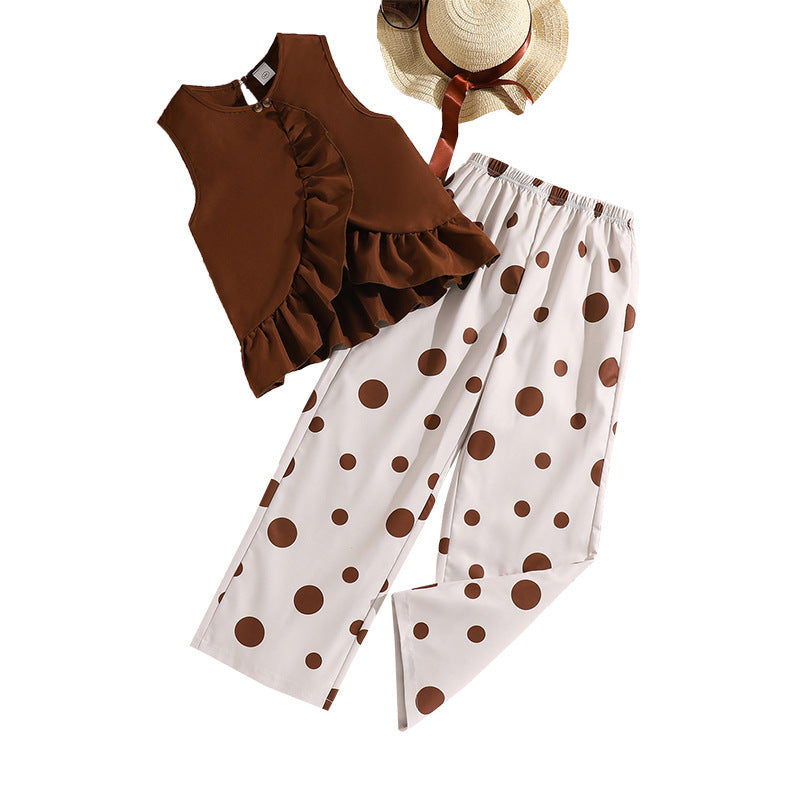 Solid Top and Trousers Set
