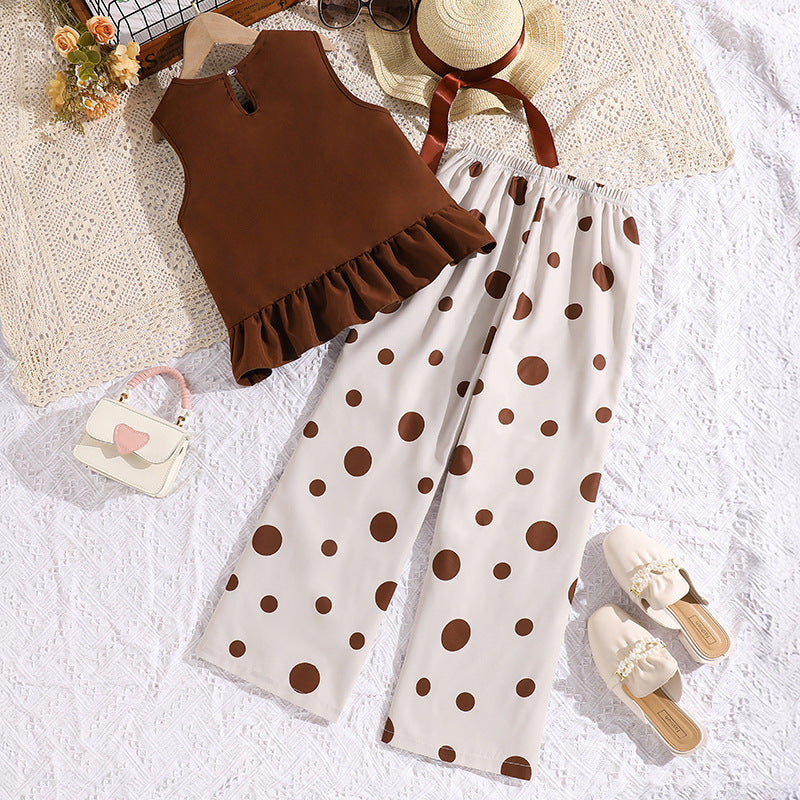 Solid Top and Trousers Set