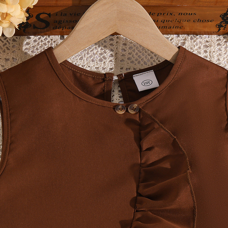 Solid Top and Trousers Set