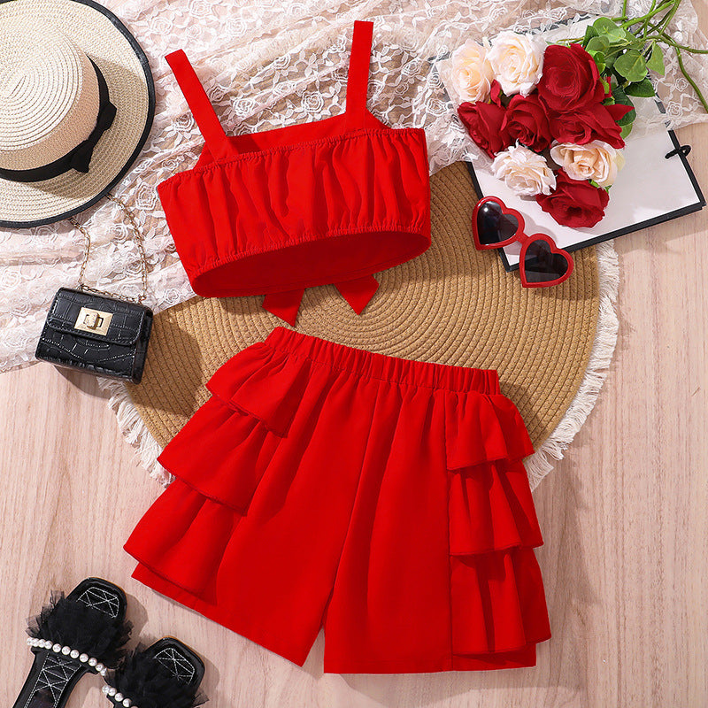 Solid Top and Shorts Set