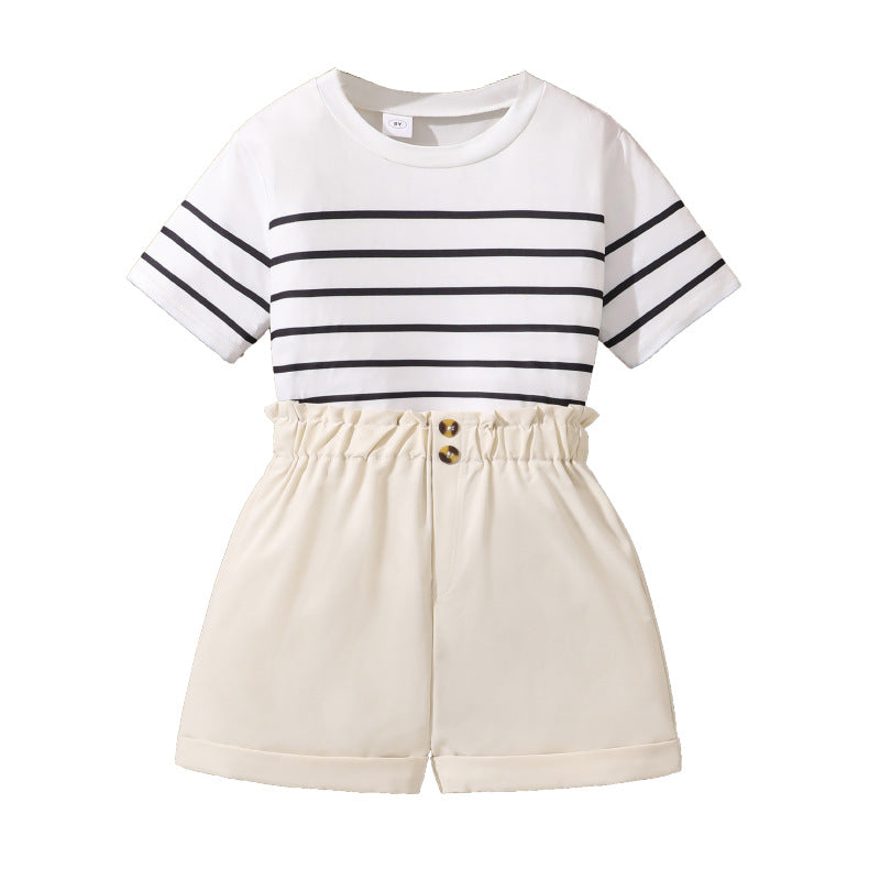 Striped Top and Shorts Set