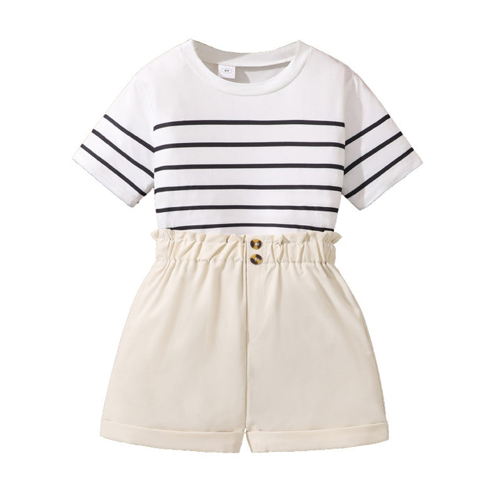 Striped Top and Shorts Set