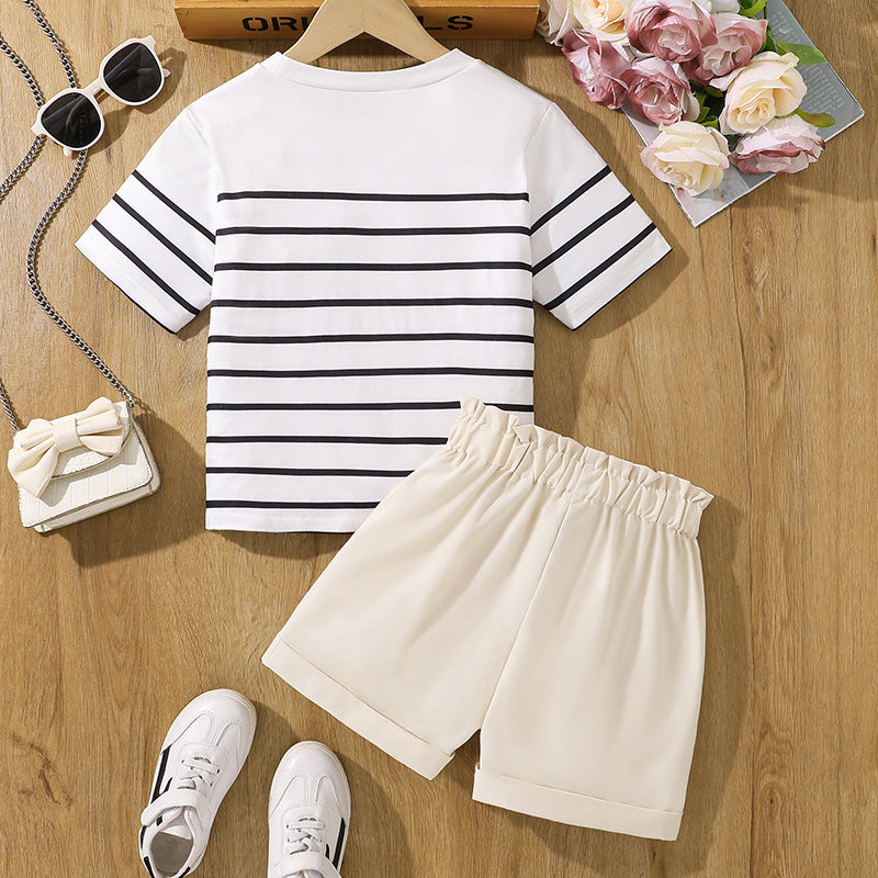 Striped Top and Shorts Set