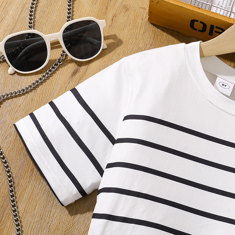 Striped Top and Shorts Set