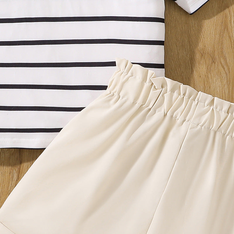 Striped Top and Shorts Set
