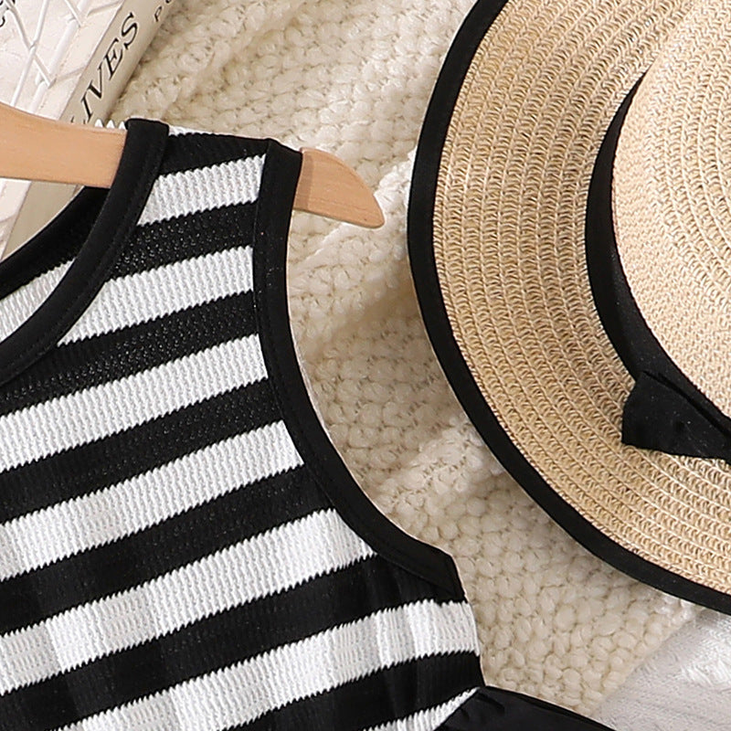 Striped Fit and Flare Dress