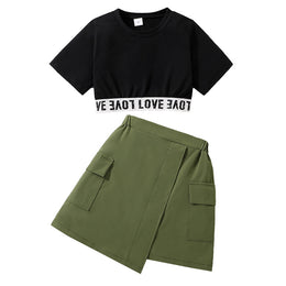 Printed Top and Skirt Set