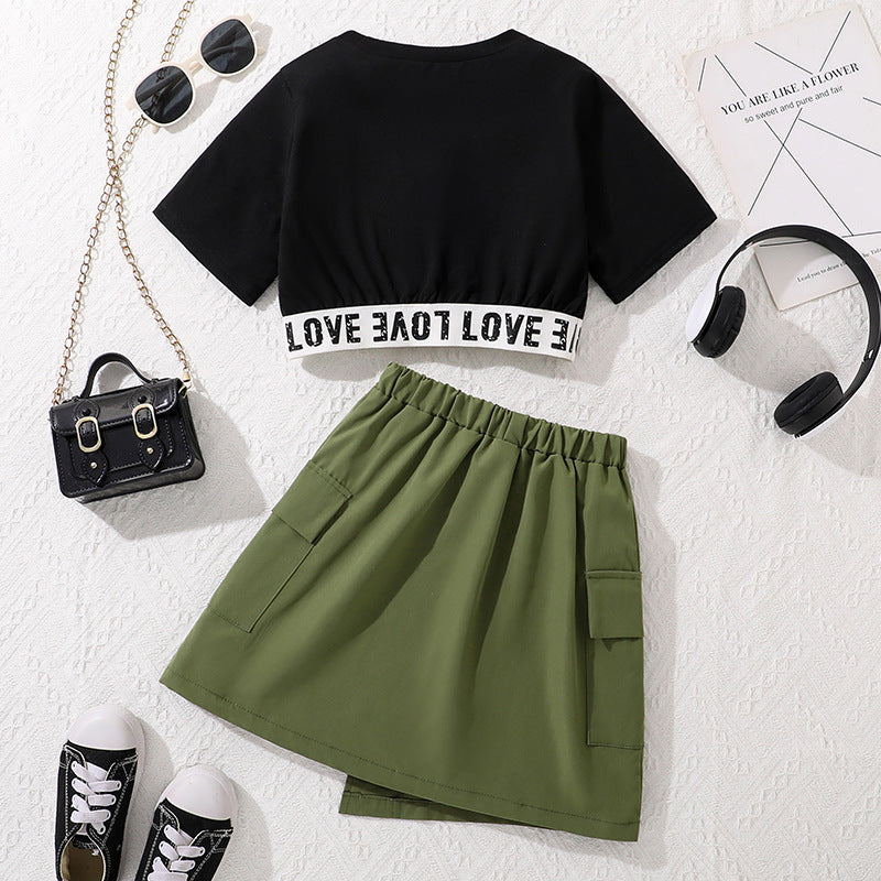 Printed Top and Skirt Set