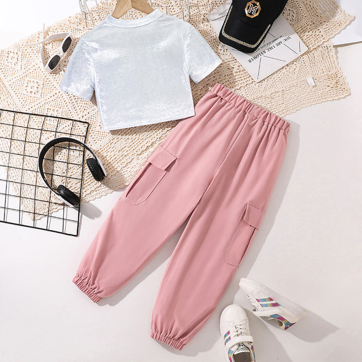 Solid Top and Trousers Set