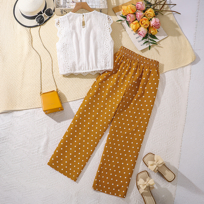 Solid Top and Trousers Set