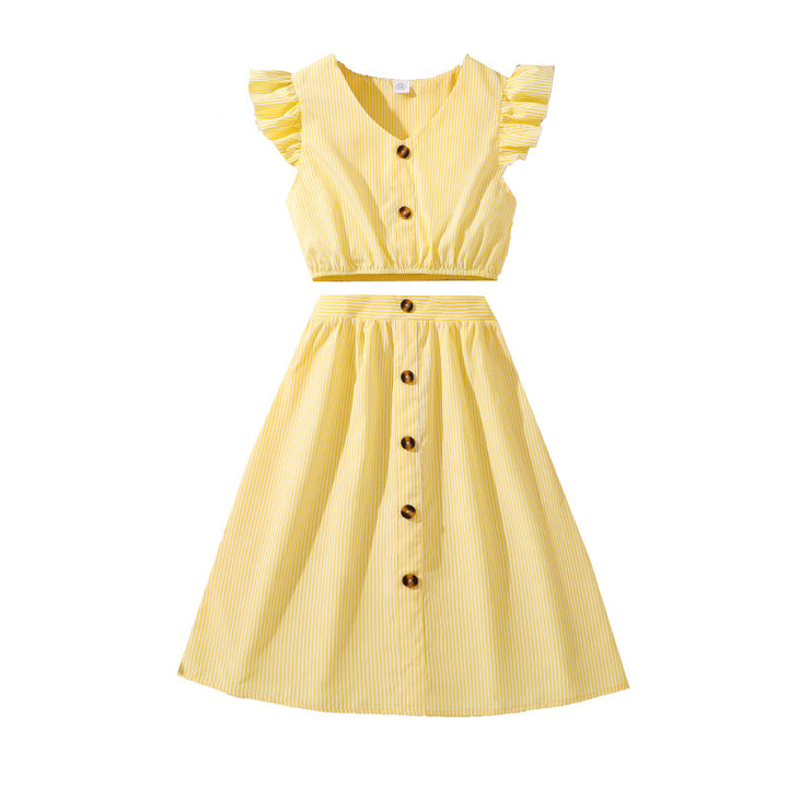 Solid Top and Skirt Set