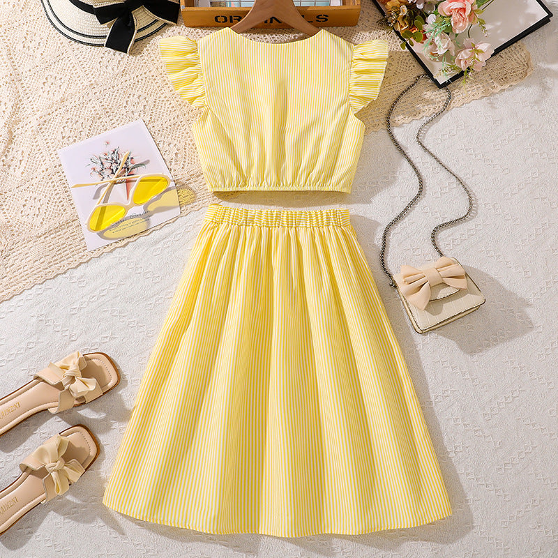 Solid Top and Skirt Set