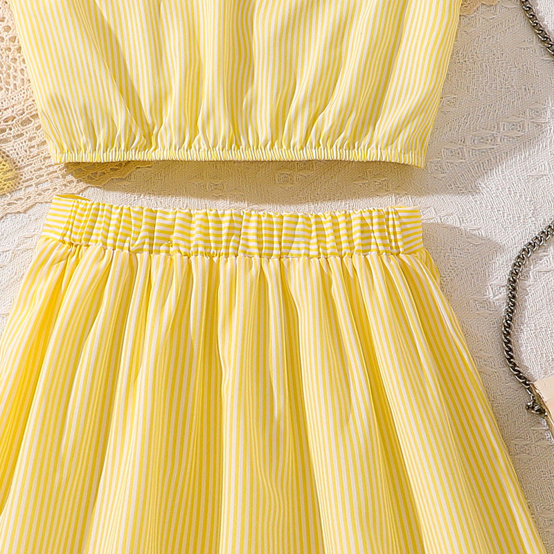 Solid Top and Skirt Set