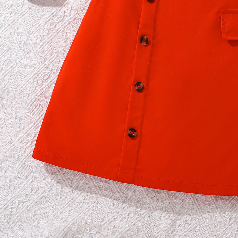 Girls Printed Round Neck Top With Skirt