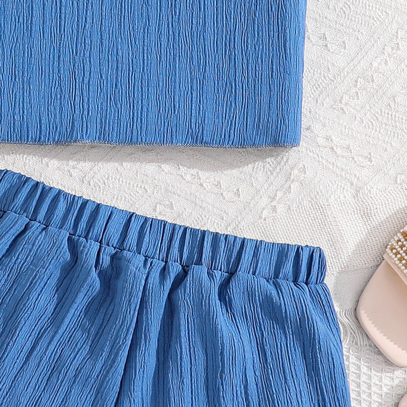 Solid Top and Shorts Set