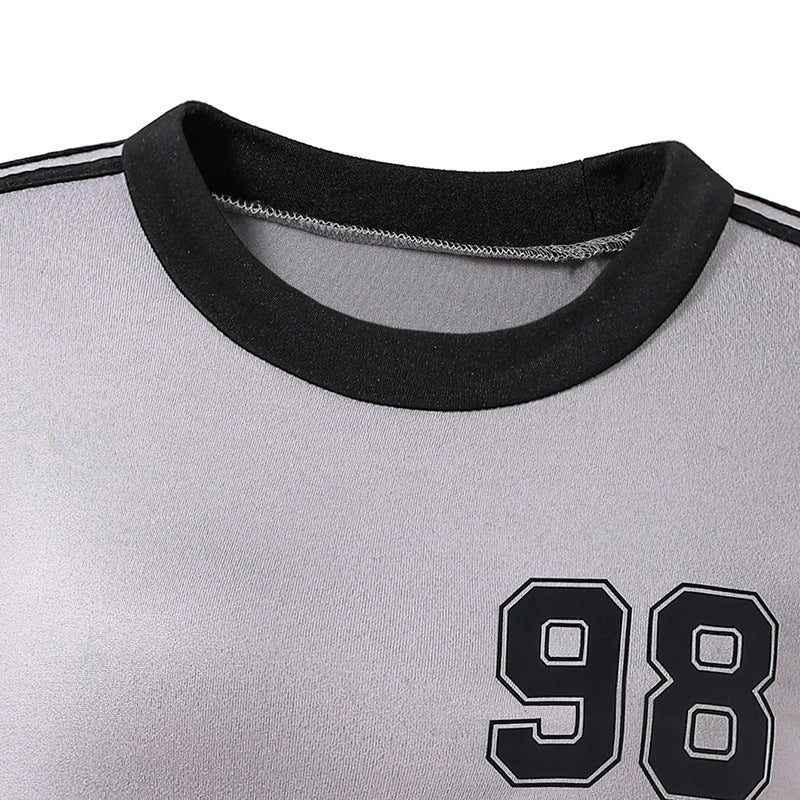 Girls Printed Short Sleeves T-shirt With Trousers